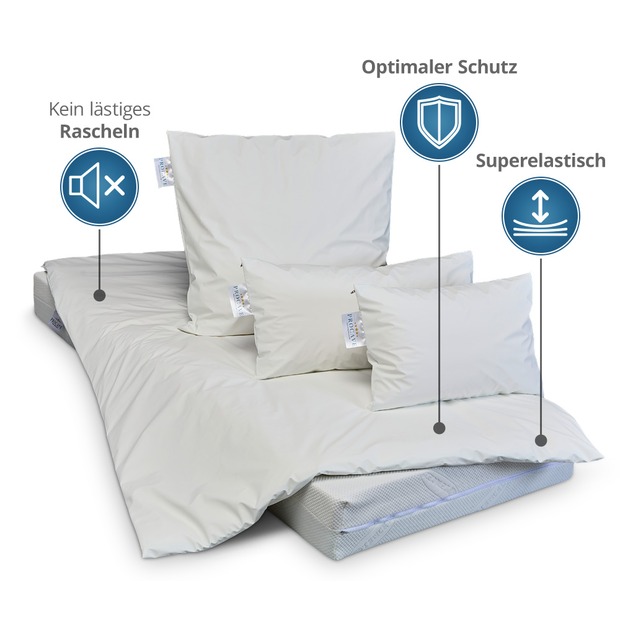 wasserdichter Inkontinenz Bettdeckenbezug abwischbar in weiß