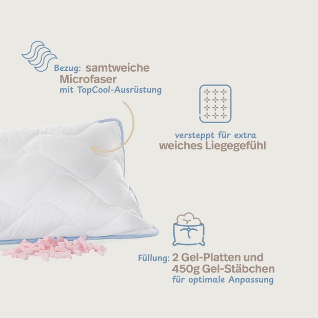 Nackenstützkissen GELSCHAUM mit TopCool Kissenbezug