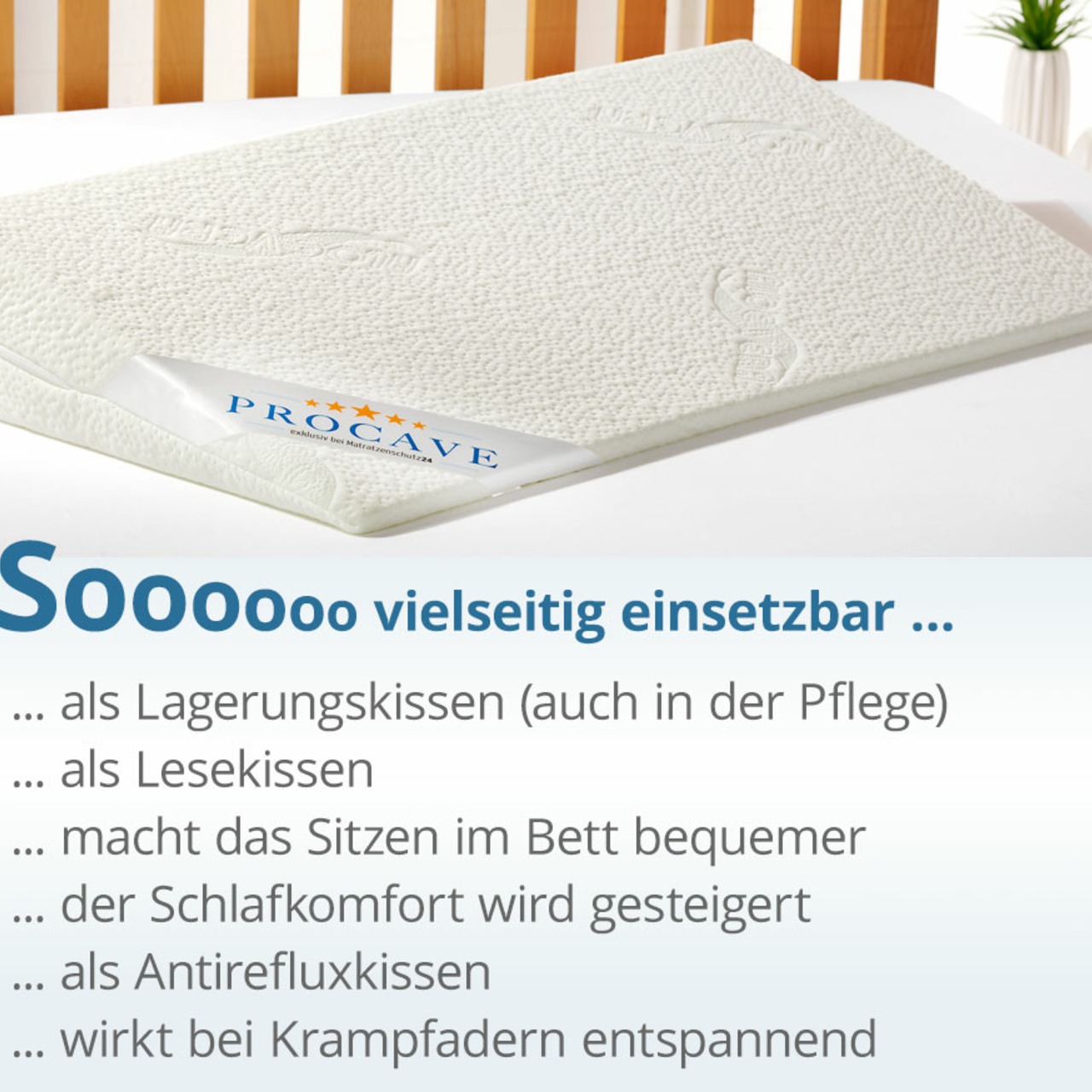 Bettkeil mit Bezug aus AloeVera-Doppeltuch