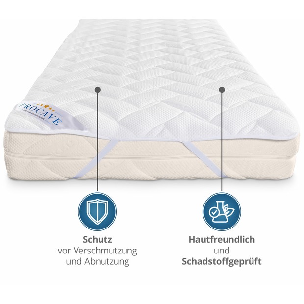 Matratzenauflage verstepptes Lyocell-Doppeltuch mit 4 Eckgummis