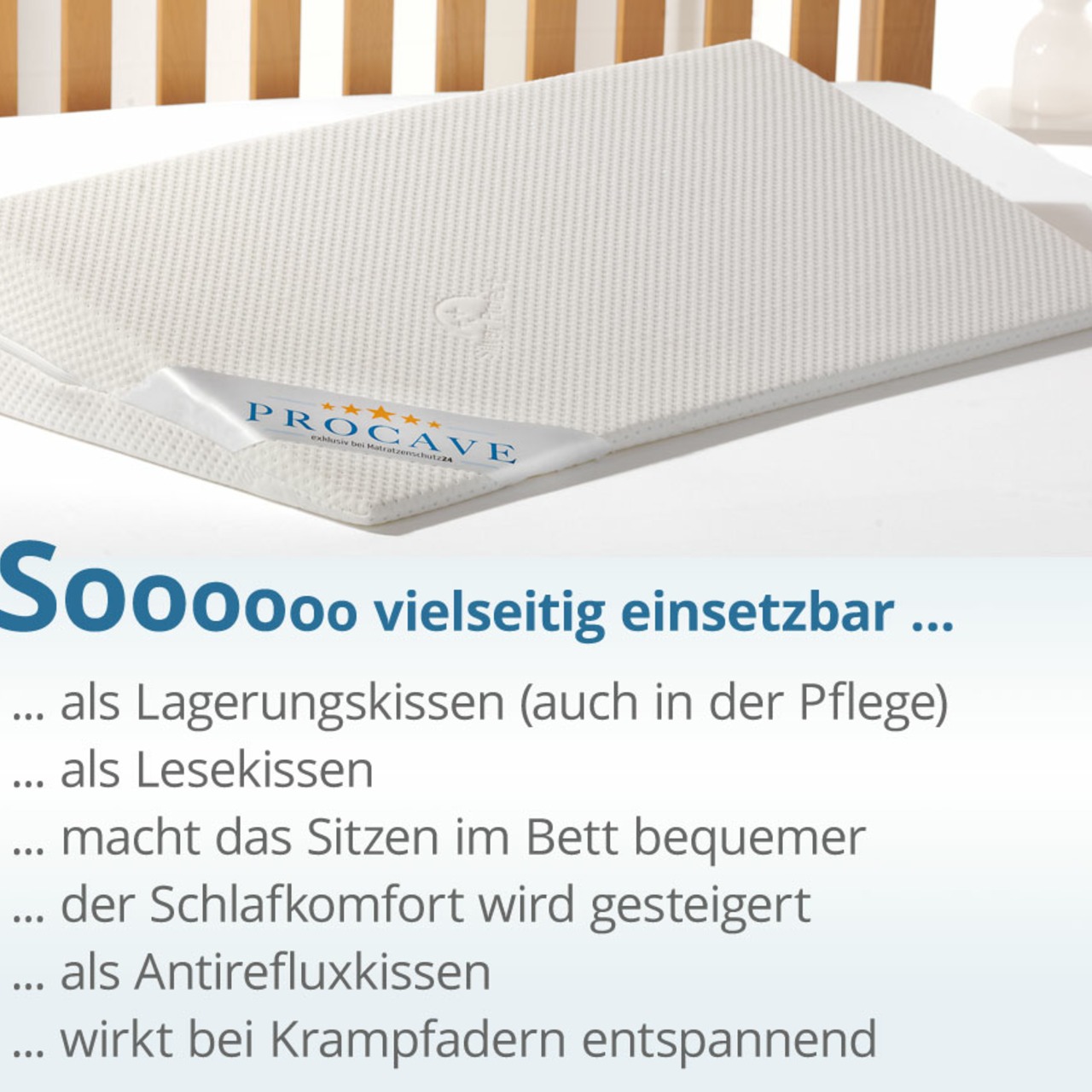 Bettkeil mit Bezug aus Silver Protect-Doppeltuch