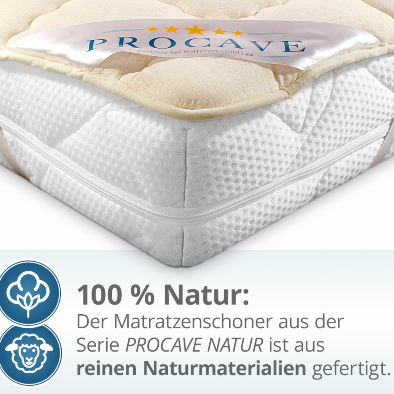 NATUR Schurwolle Matratzenschoner