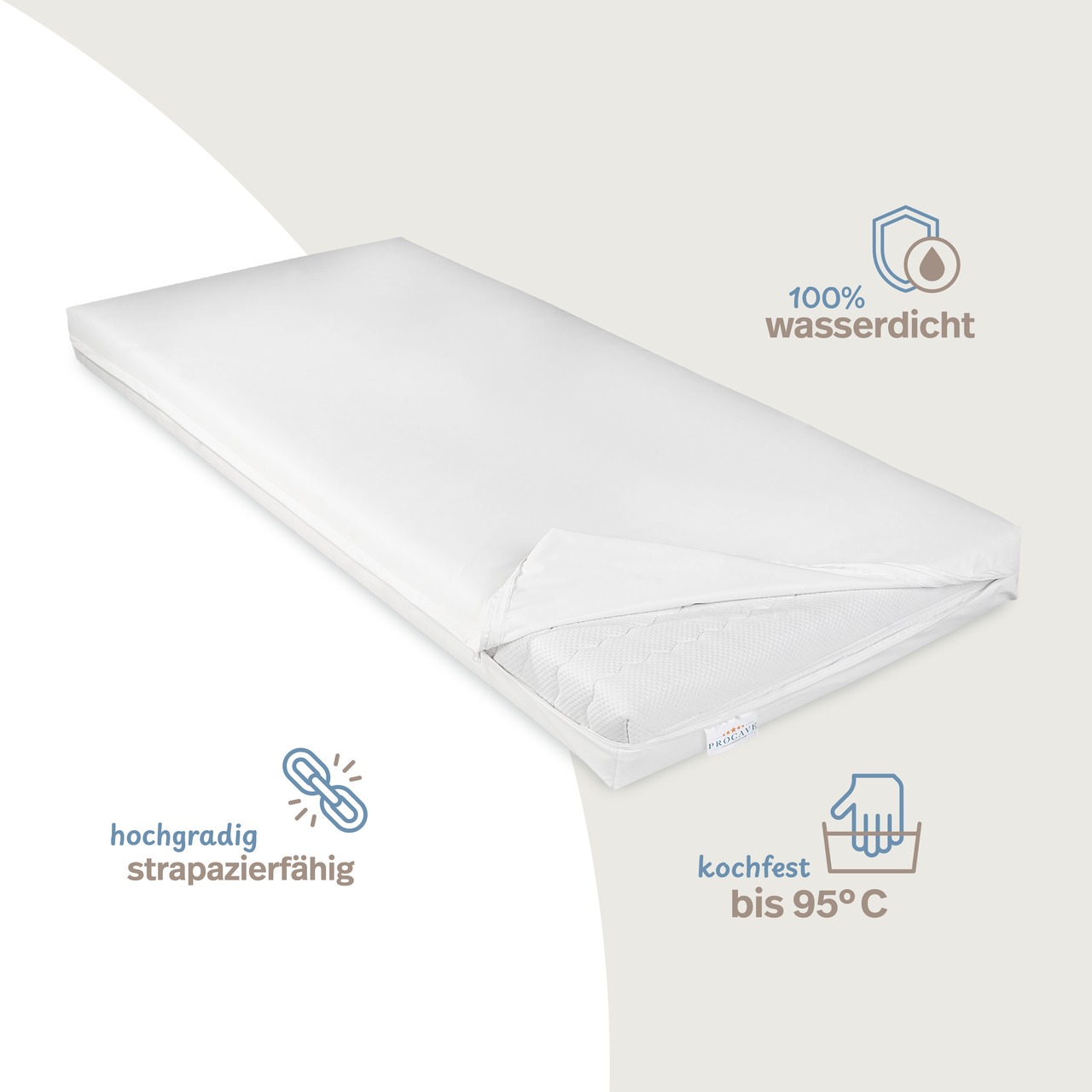 wasserdichter Matratzenbezug weiß