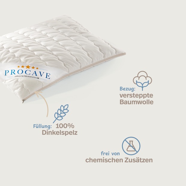 Dinkelkissen mit waschbarem Bezug aus Baumwolle