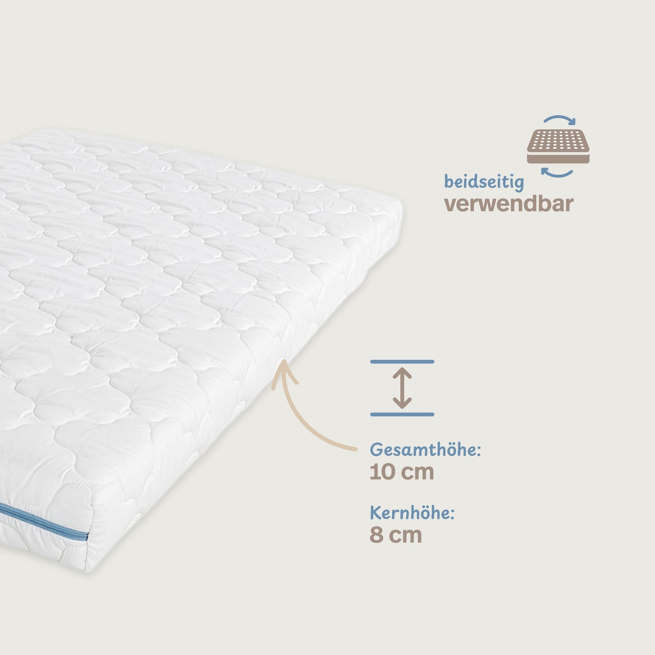 Kindermatratze mit verstepptem TopCool-Matratzenbezug