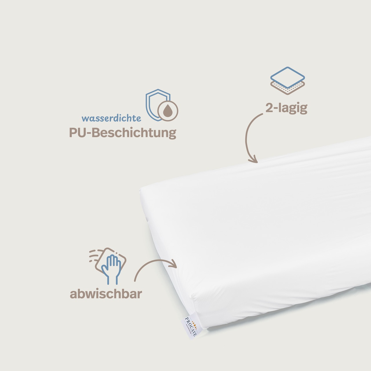 wasserdichtes Spannbettlaken abwischbar weiß