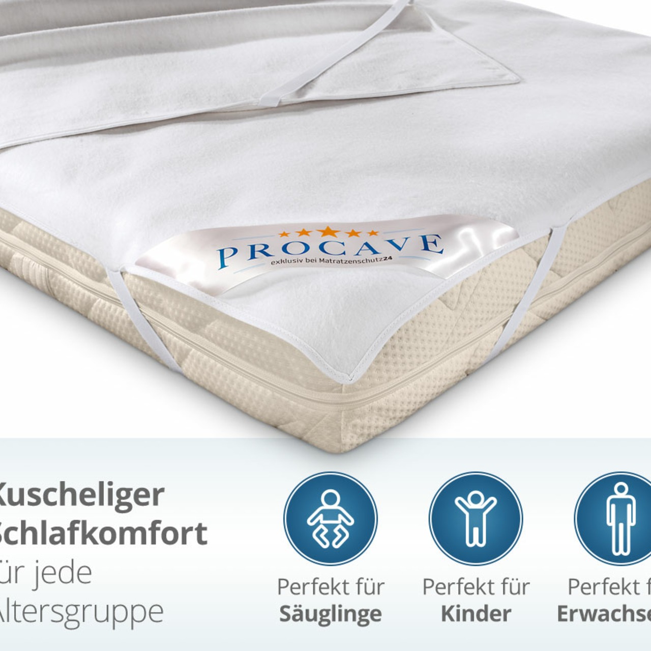 Molton Matratzenauflage mit Sanfor-Ausrüstung