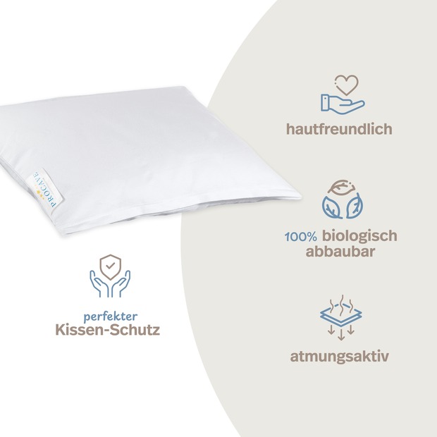 Feinflanell Schutzbezug für Kissen aus Baumwolle