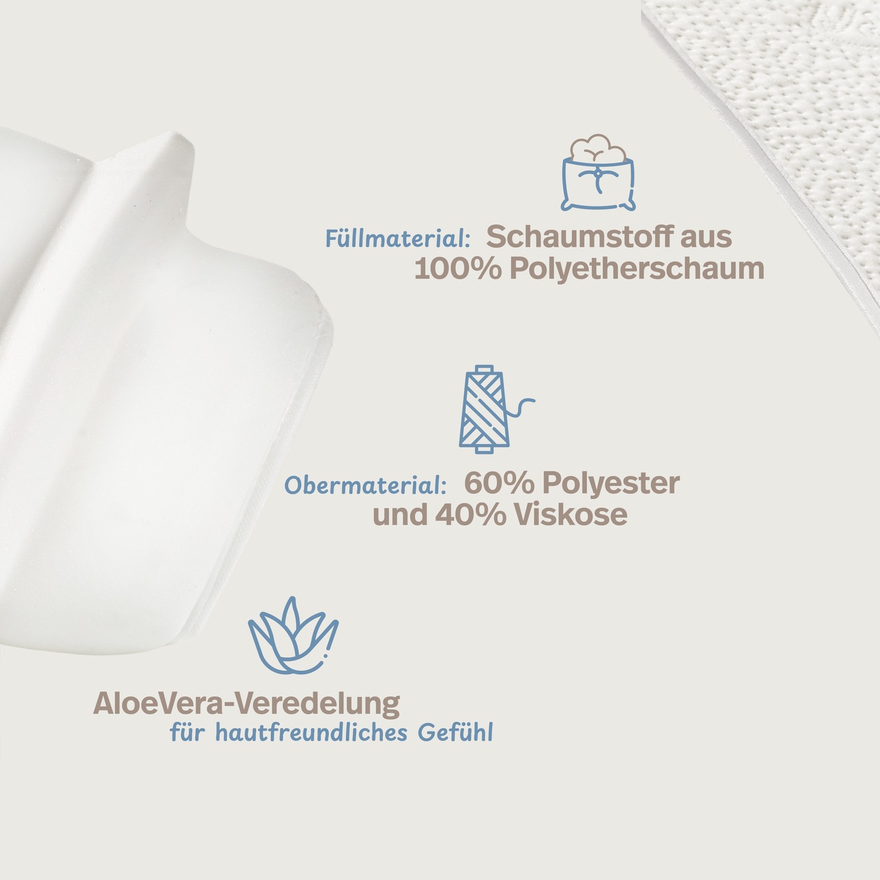 Matratzenkeil mit AloeVera-Bezug