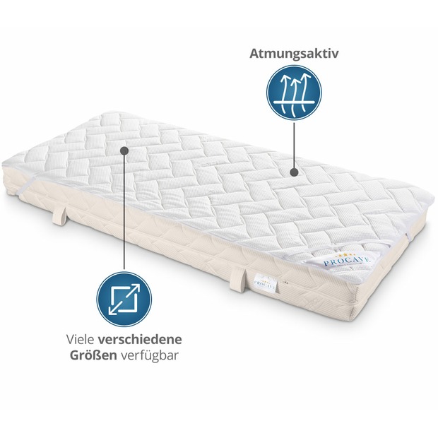 Matratzenauflage verstepptes Lyocell-Doppeltuch mit 4 Eckgummis