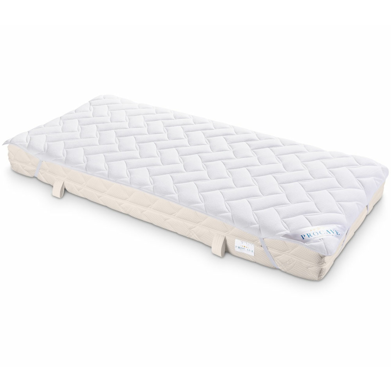 Matratzenauflage verstepptes Frottee-Doppeltuch mit 4 Eckgummis