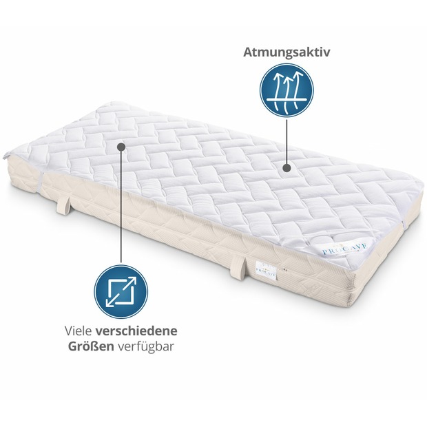Matratzenauflage verstepptes Frottee-Doppeltuch mit 4 Eckgummis