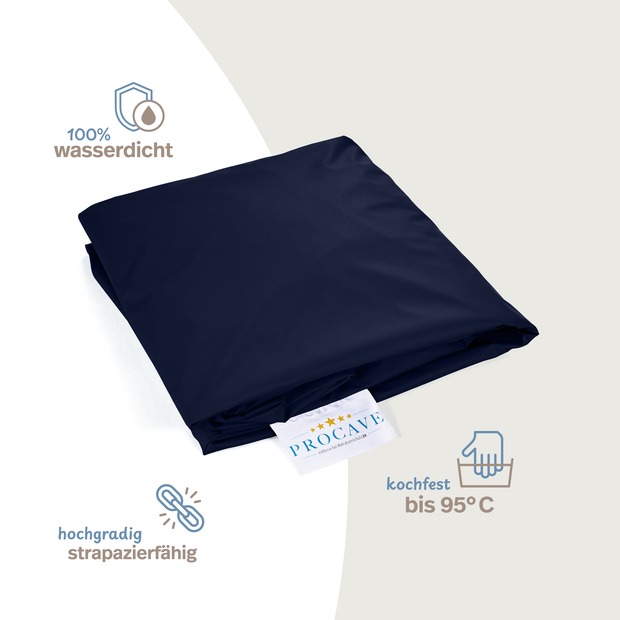 wasserdichtes Spannbettlaken abwischbar dunkelblau
