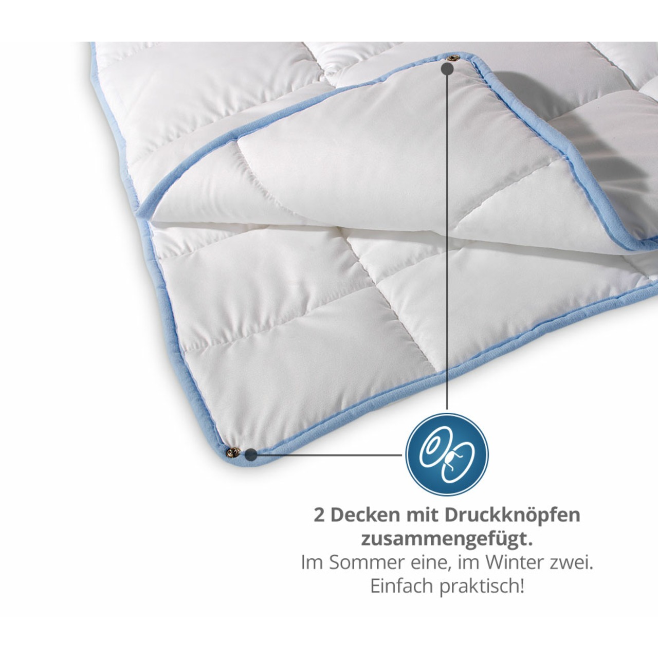 TopCool kochfeste Qualitäts-4-Jahreszeitendecke mit Druckknöpfen