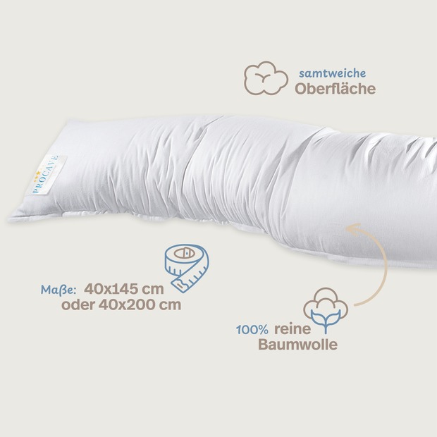 Feinflanell Schutzbezug für Seitenschläferkissen aus Baumwolle