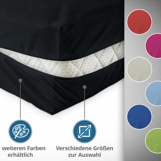 Unversteppter Matratzenbezug in Schwarz