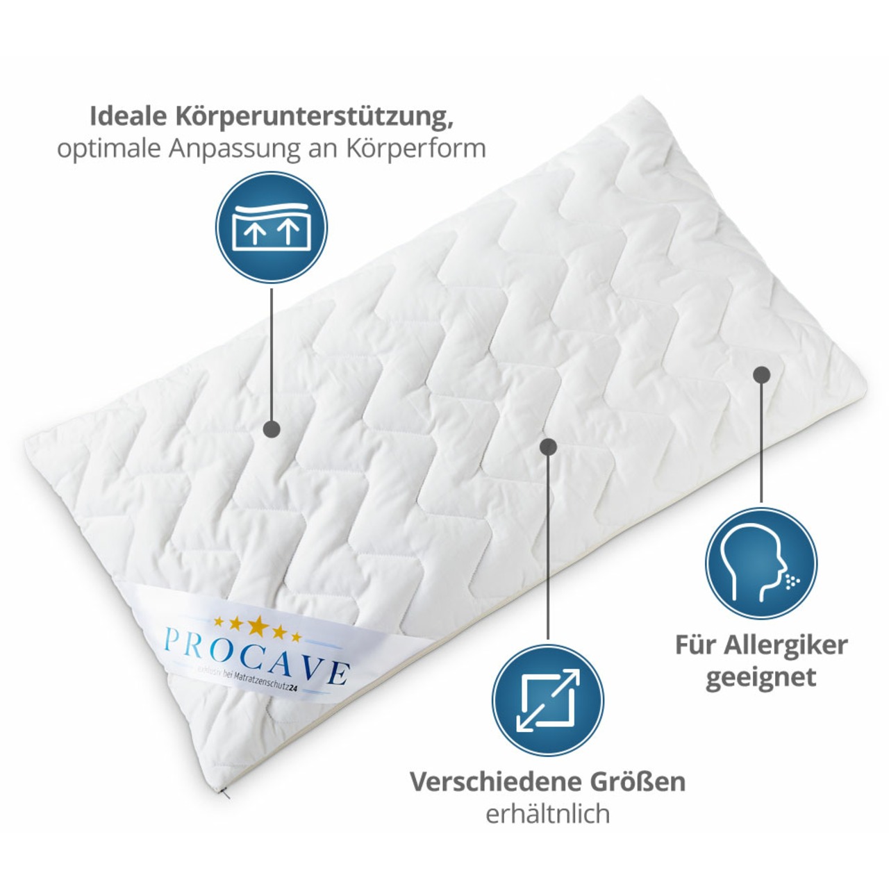 Hirsekissen mit waschbarem Bezug aus Baumwolle