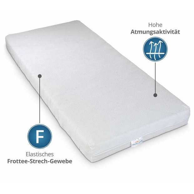 unversteppter Matratzenbezug Frottee-Stretch in weiß