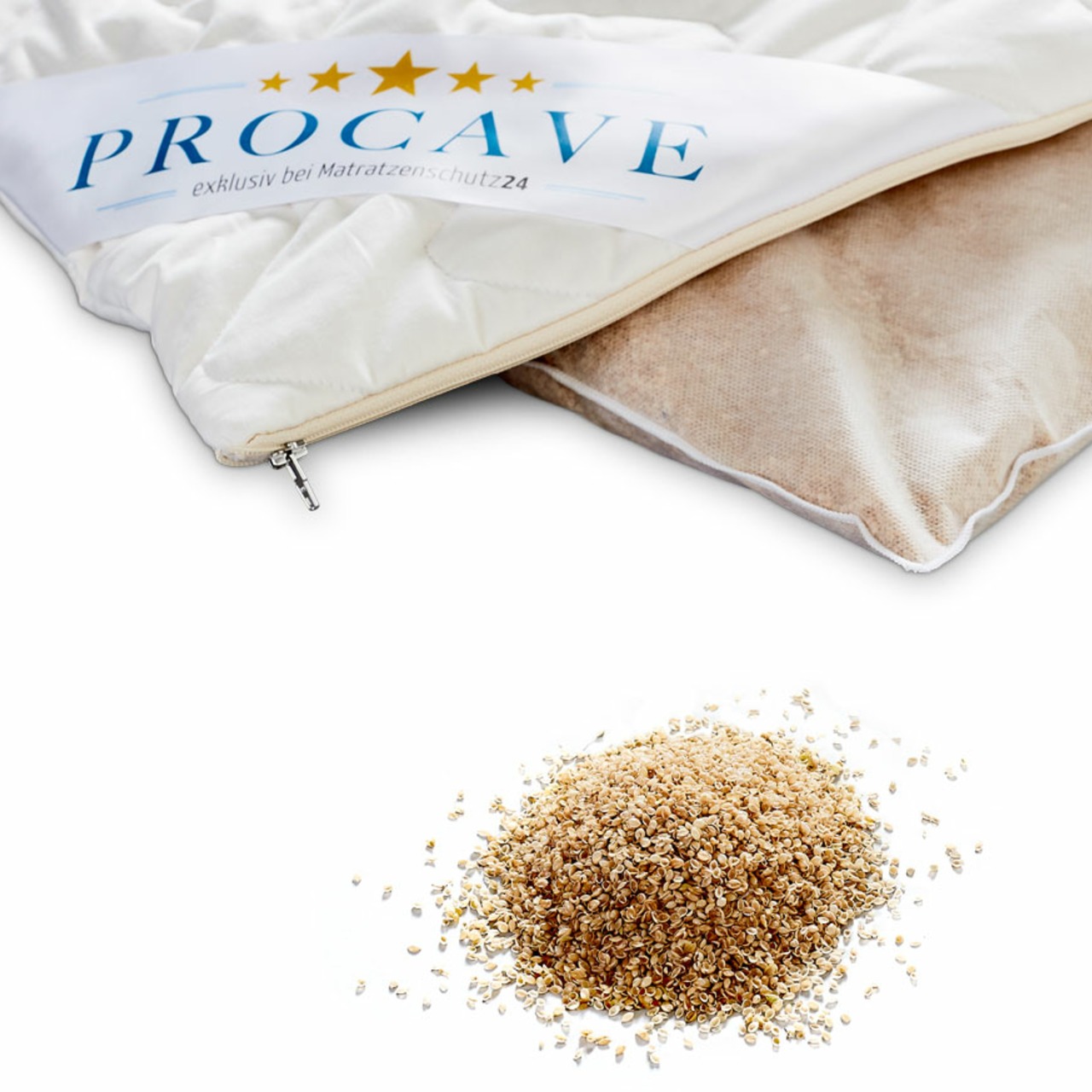 Hirsekissen mit waschbarem Bezug aus Baumwolle