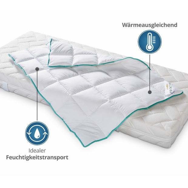 Kinderbetten-Set Aloe Vera mit Kissen 40x60cm und Steppbett 100x135cm