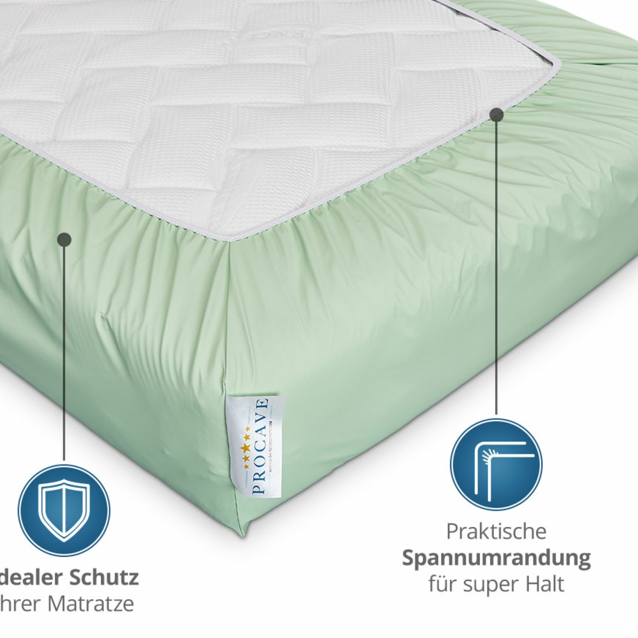 Inkontinenz Spannbettlaken in Grün - 100% wasserdicht