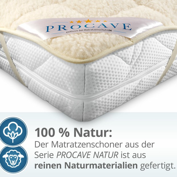 NATUR Lammflor Schurwolle Matratzenschoner