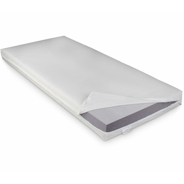 Pflegematratze mit Kaltschaumkern und wasserdichtem Bezug in Weiß