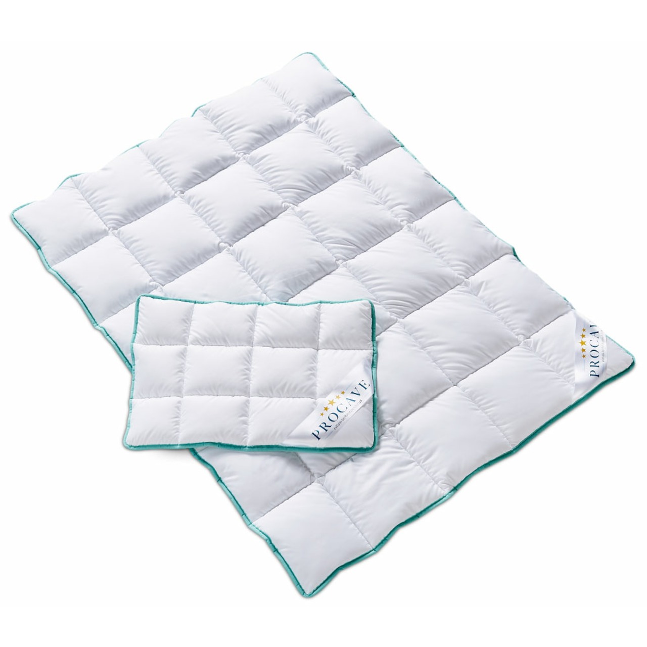 Kinderbetten-Set Aloe Vera mit Kissen 40x60cm und Steppbett 100x135cm