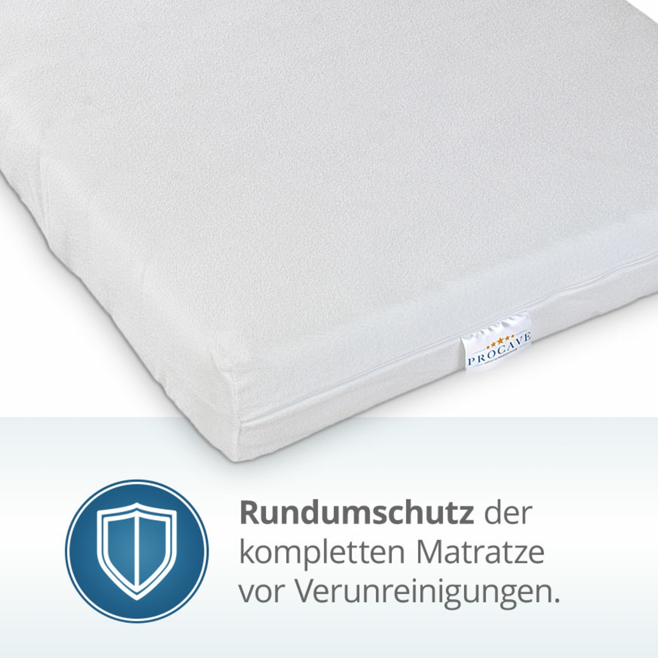 unversteppter Matratzenbezug Frottee-Stretch in weiß