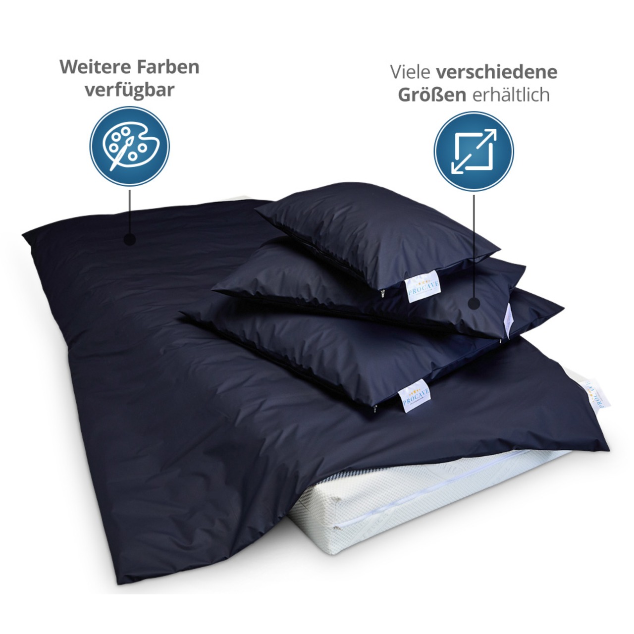wasserdichter Kissenbezug abwischbar in dunkelblau