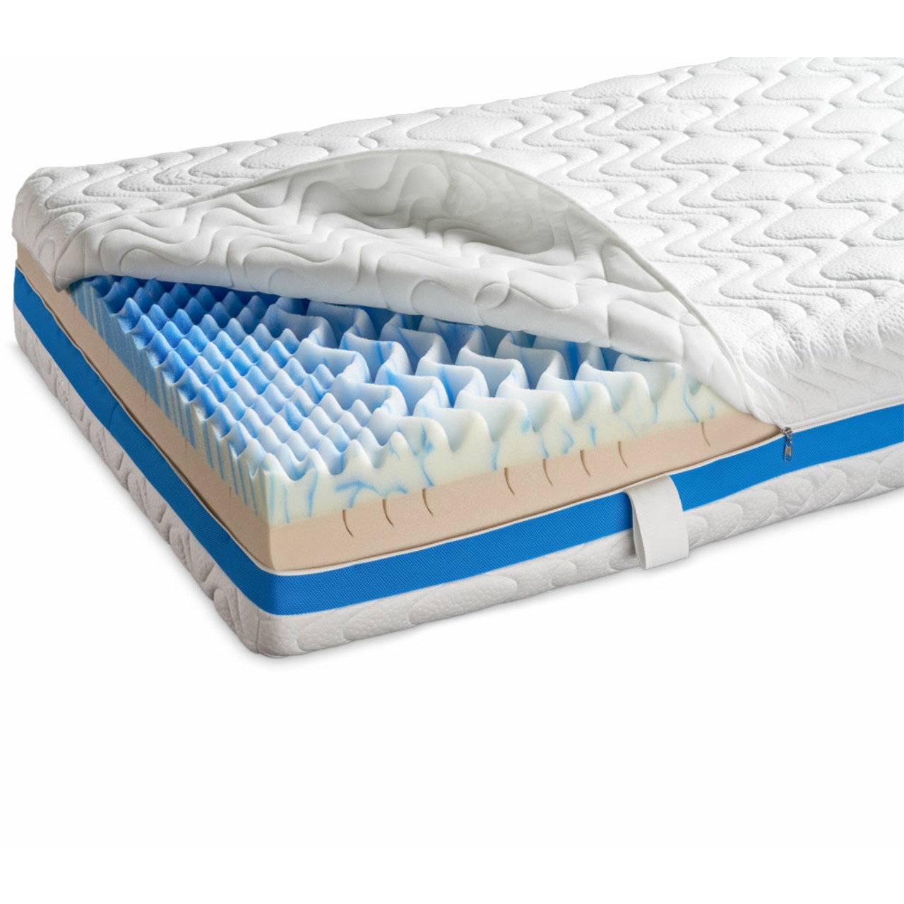 „GELI“ Würfelschnitt-Matratze mit profilierter Gelschaum-Auflage