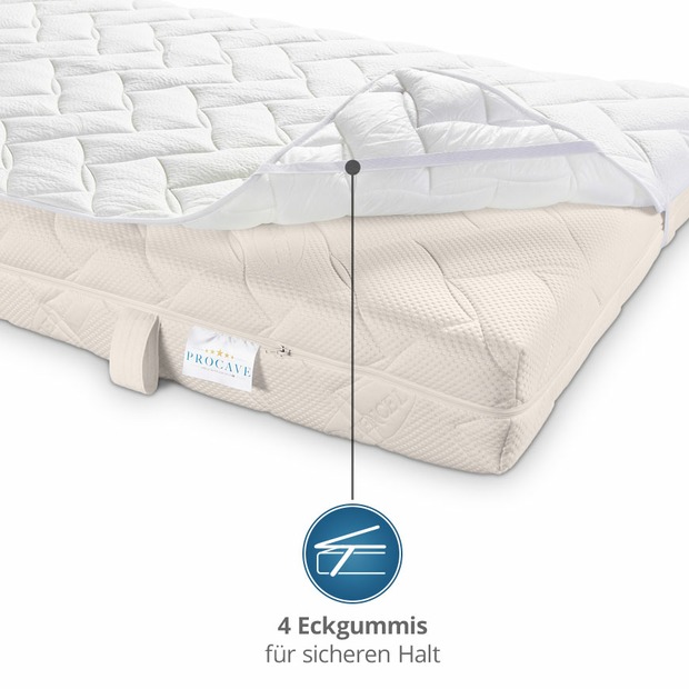 Matratzenauflage verstepptes AloeVera-Doppeltuch mit 4 Eckgummis