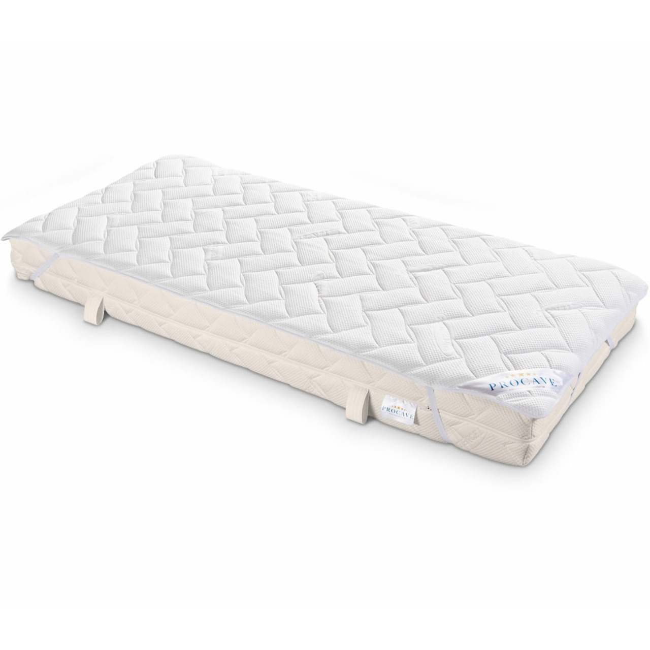 Matratzenauflage verstepptes Lyocell-Doppeltuch mit 4 Eckgummis