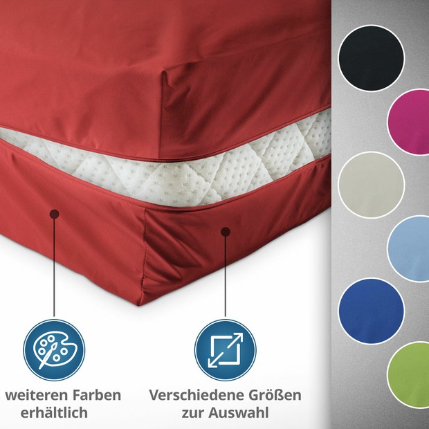 Unversteppter Matratzenbezug in Rot