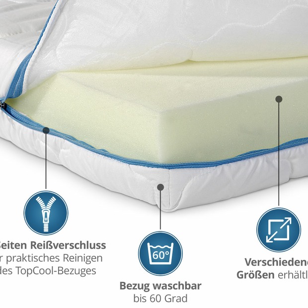Kindermatratze mit verstepptem TopCool-Matratzenbezug
