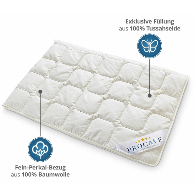 Wildseide Exquisit Qualitäts-Bettdecke für den Sommer