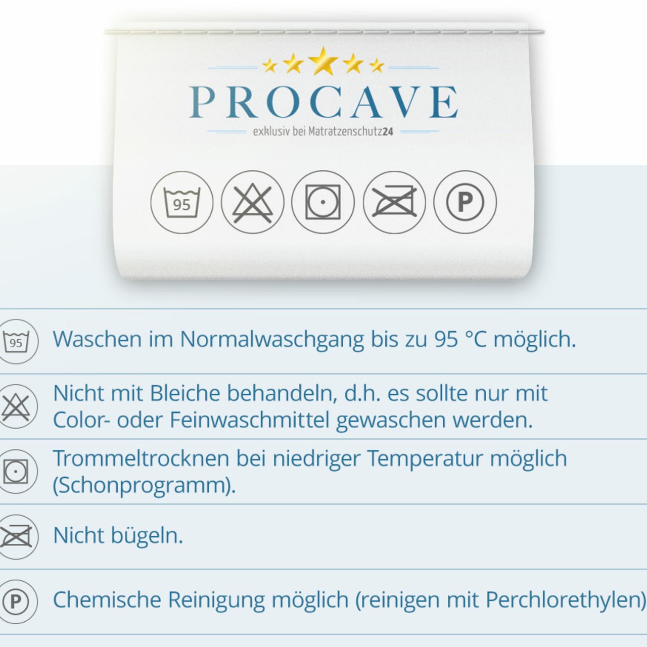 Wasserdichter Matratzenbezug in Blau