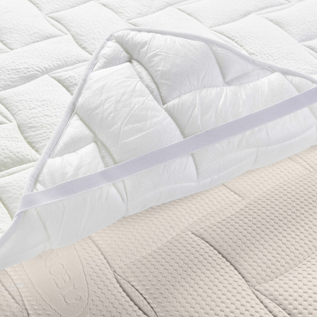 Matratzenauflage verstepptes AloeVera-Doppeltuch mit 4 Eckgummis