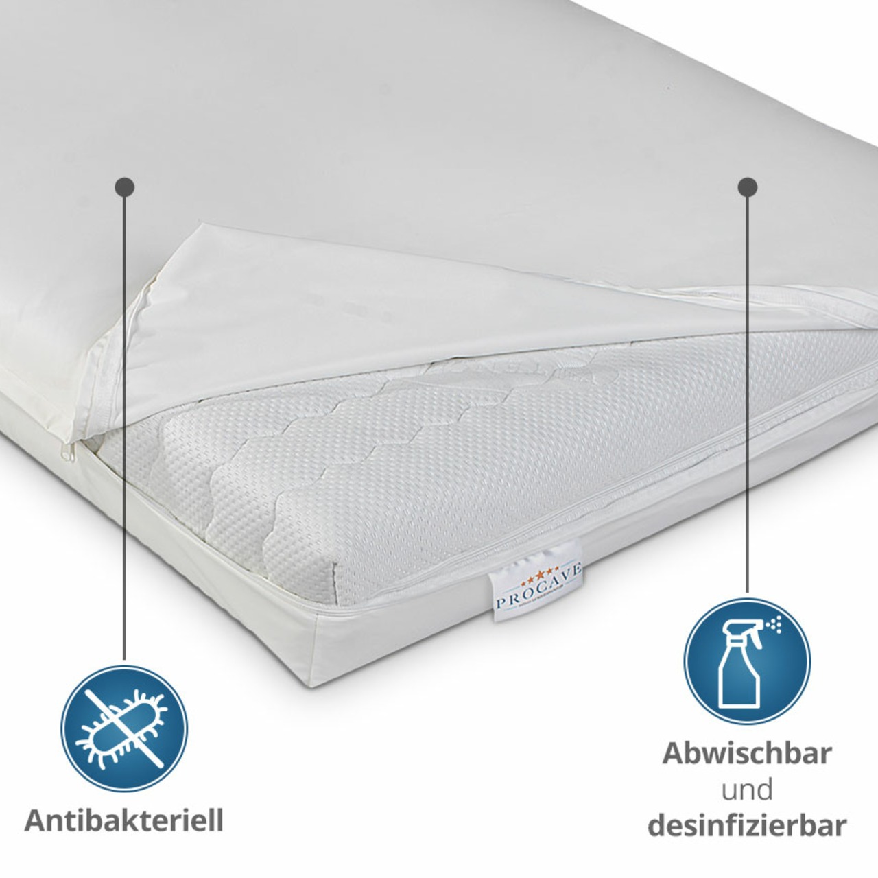 Wasserdichter Matratzenbezug in weiß