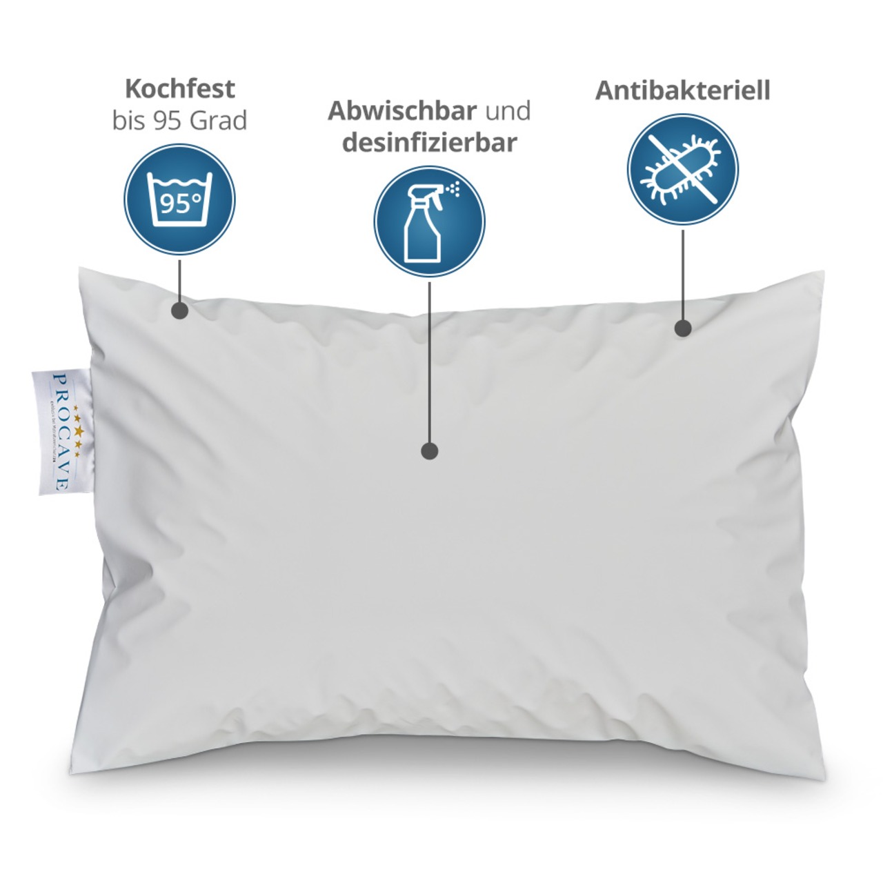 wasserdichter Kissenbezug abwischbar in weiß