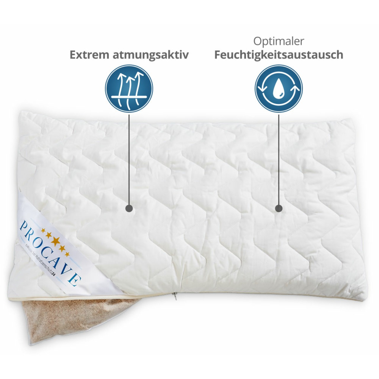 Hirsekissen mit waschbarem Bezug aus Baumwolle