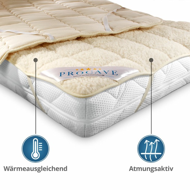 NATUR Lammflor Schurwolle Matratzenschoner