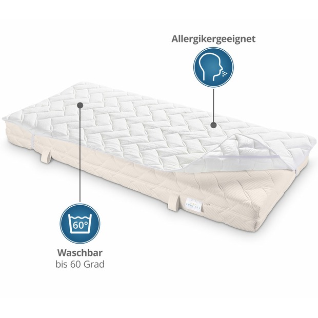 Matratzenauflage verstepptes AloeVera-Doppeltuch mit 4 Eckgummis