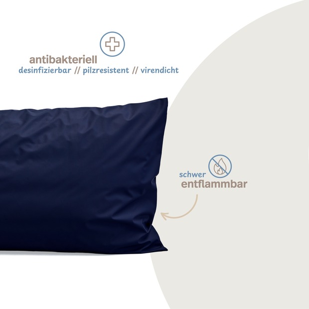 wasserdichter Kissenbezug abwischbar in dunkelblau