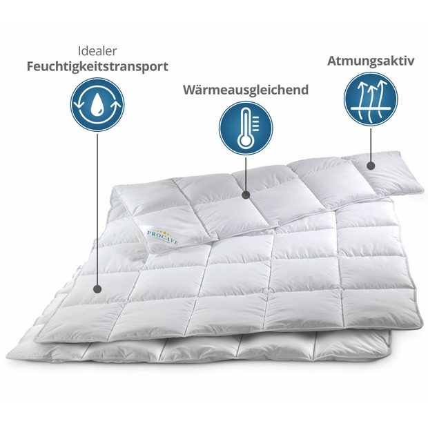 MICRO-COMFORT 4 Jahreszeiten Steppdecke mit Druckknöpfen