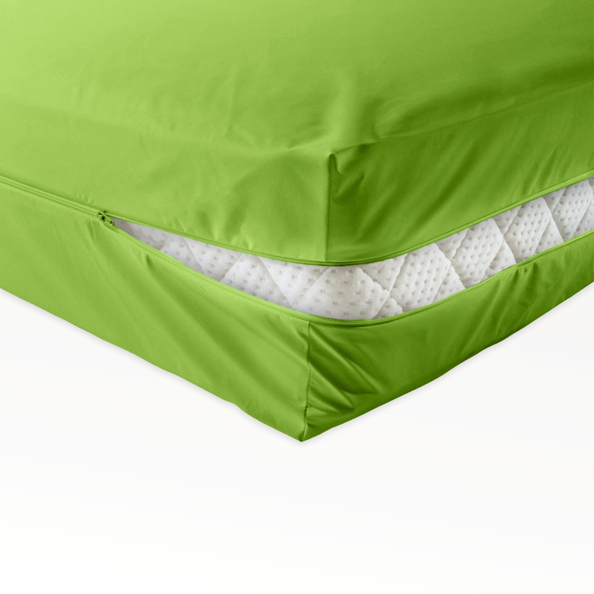 PROCAVE unversteppter Matratzenbezug in Apfelgr&uuml;n &mdash; Bezug auf Matratze mit Rei&szlig;verschluss und frischem gr&uuml;nem Stoff