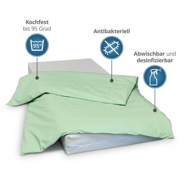 wasserdichter Inkontinenz Bettdeckenbezug abwischbar in grün