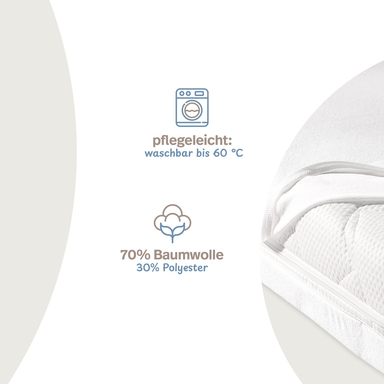 unversteppter Matratzenbezug Frottee-Stretch weiß