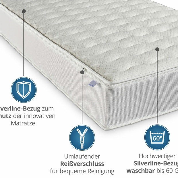 Luxusviscomatratze TR mit Silverline-Bezug