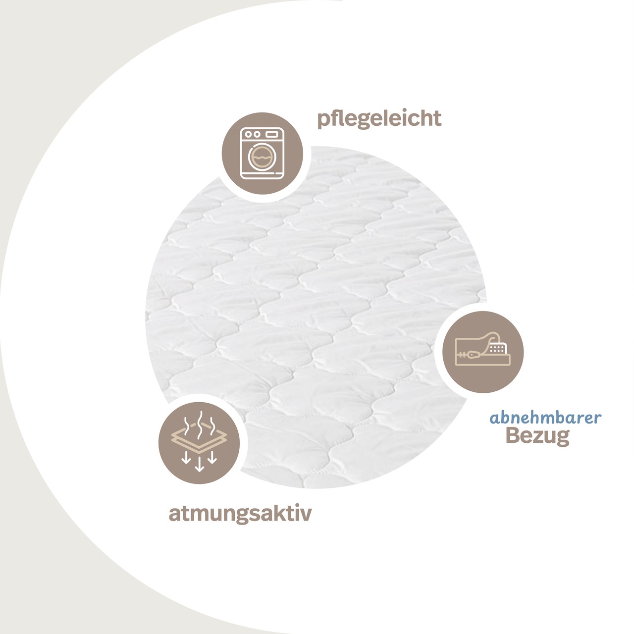 Kindermatratze mit verstepptem TopCool-Matratzenbezug